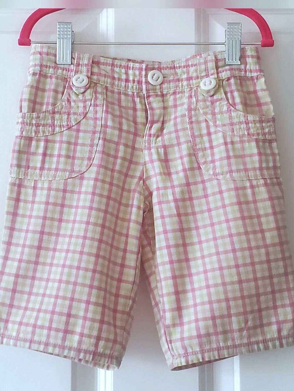 Little Girl's Cotton Plaid Bermuda-style Shorts
